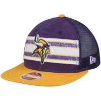 Men's Minnesota Vikings New Era Purple/Gold Vintage Throwback Stripe 9FIFTY Adjustable Snapback Hat 2751720